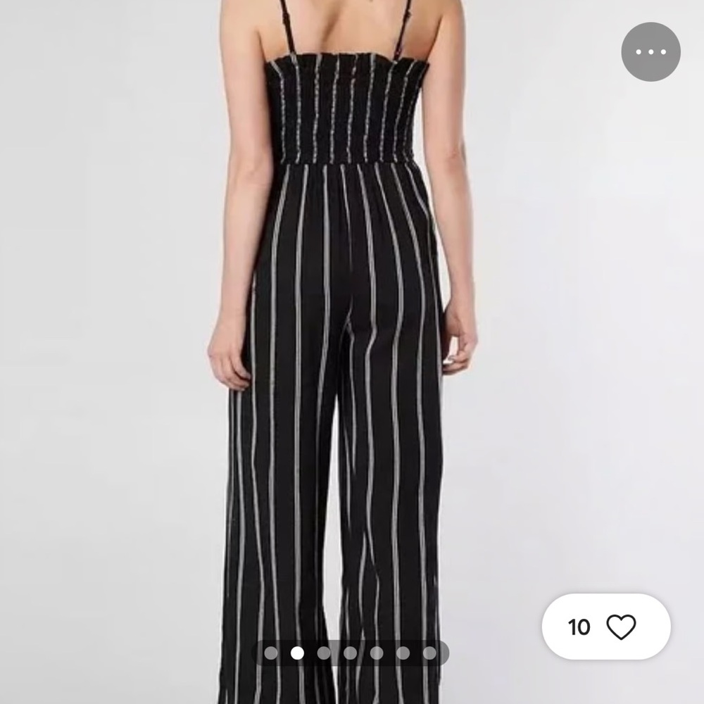 Billabong Black Jumpsuit with White Pinstripes
